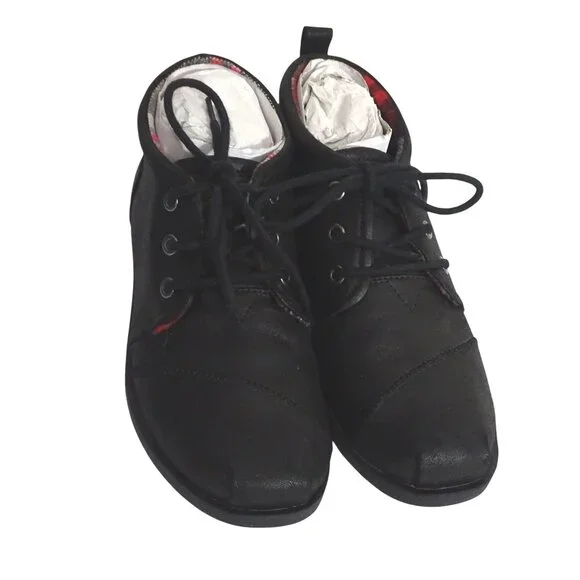 Bobs Skechers Black Chukka Ankle Boots Women Size 7 Memory Foam Textile 34487 - Picture 2 of 8